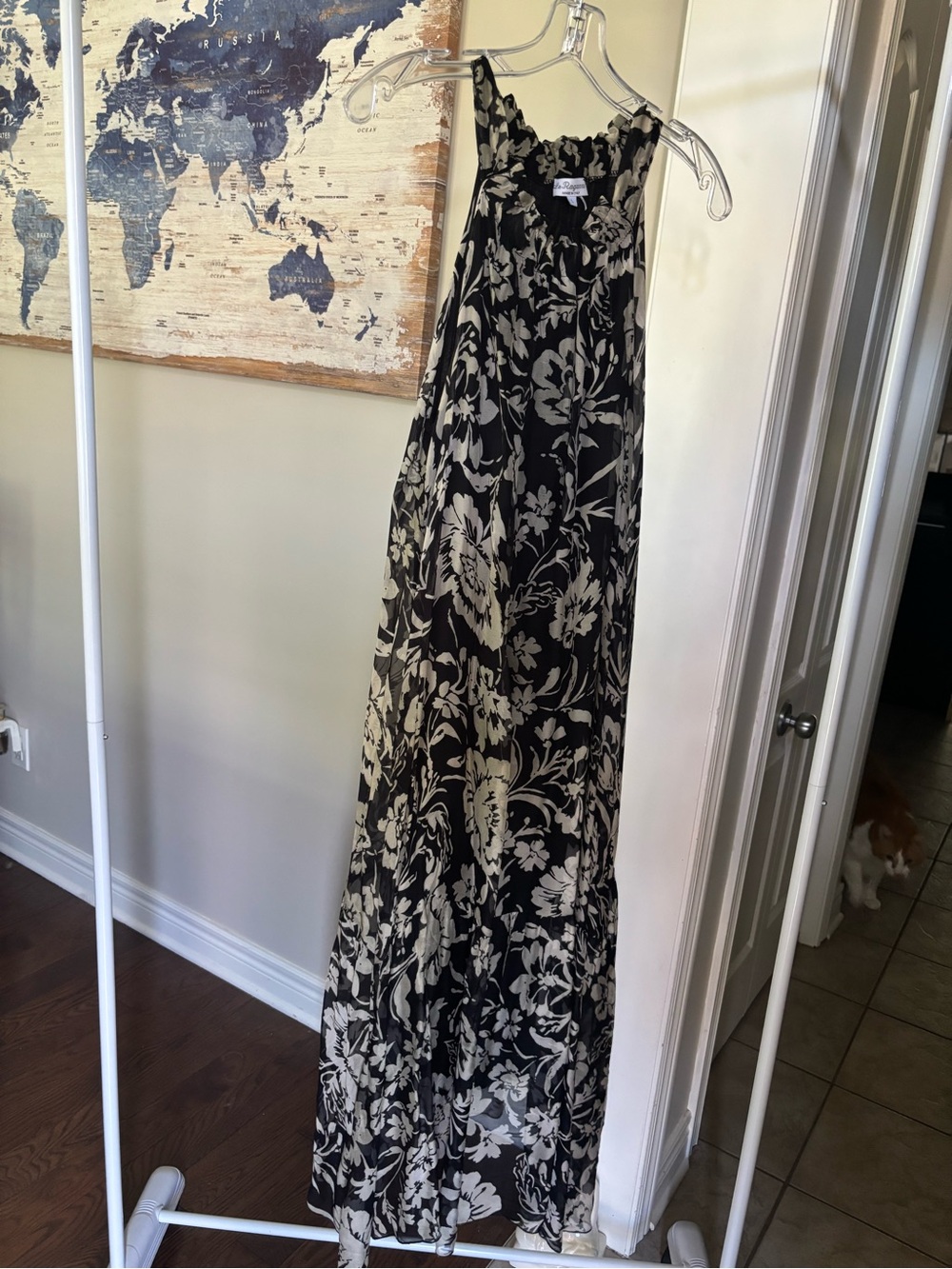 Black and Cream Maxi Dress
